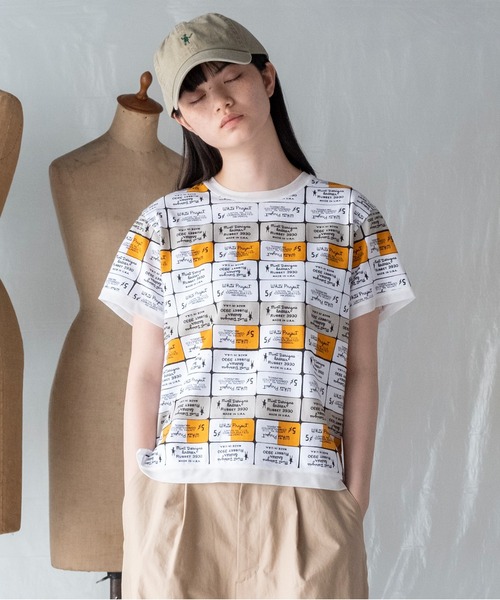 mintdesigns(ミントデザインズ)の「ERASER T-SHIRT / イレイザーTシャツ(Tシャツ/カットソー・レディース・オレンジ/ブルー・2)」の1枚目の写真