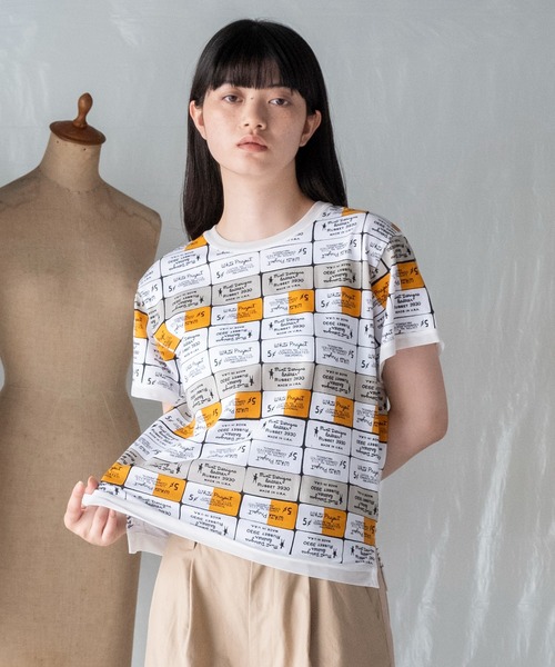 mintdesigns(ミントデザインズ)の「ERASER T-SHIRT / イレイザーTシャツ(Tシャツ/カットソー・レディース・オレンジ/ブルー・2)」の6枚目の写真