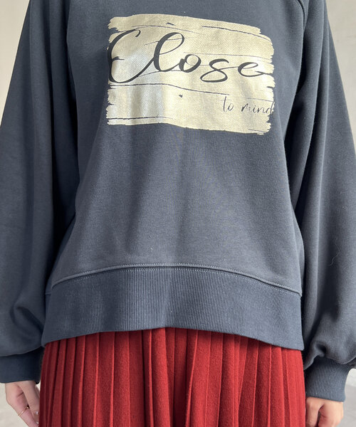 Chez toi(シェトワ)の「箔プリント裏毛ラグランプルオーバー(Tシャツ/カットソー・レディース・ブルー/オフホワイト/ブラック・FREE)」の21枚目の写真