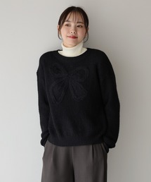BLUEEAST（ブルーイースト）の「リボンモチーフニットプルオーバー（ニット/セーター）」