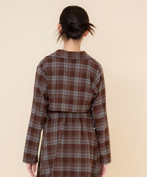 REDYAZEL（レディアゼル）の「【セットアップ可能】チェックショートジャケット（テーラードジャケット・レディース・グレー/グリーン/ブラウン・SMALL/MEDIUM）」の17枚目の写真