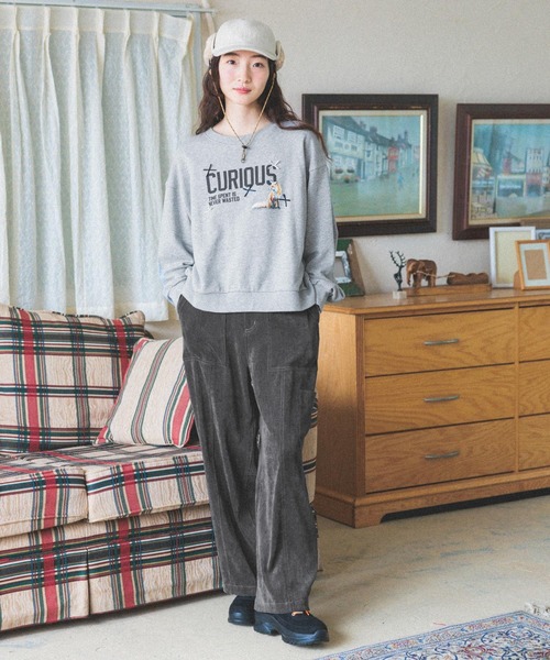 niko and...（ニコアンド）の「ゆるっと起毛ワークパンツ（その他パンツ・レディース・アイボリー/チャコール/モカ/パープル・LARGE/MEDIUM）」の7枚目の写真