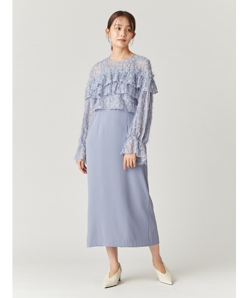 FRAY I.D(フレイアイディー)の「フェザーレースブラウスセットドレス(ドレス・レディース・アイボリー/ブラック/ブルー・0/1)」の7枚目の写真