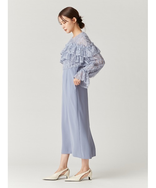 FRAY I.D(フレイアイディー)の「フェザーレースブラウスセットドレス(ドレス・レディース・アイボリー/ブラック/ブルー・0/1)」の9枚目の写真