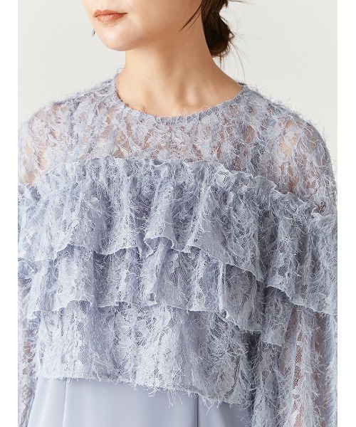 FRAY I.D(フレイアイディー)の「フェザーレースブラウスセットドレス(ドレス・レディース・アイボリー/ブラック/ブルー・0/1)」の12枚目の写真