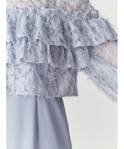 FRAY I.D(フレイアイディー)の「フェザーレースブラウスセットドレス(ドレス・レディース・アイボリー/ブラック/ブルー・0/1)」の14枚目の写真