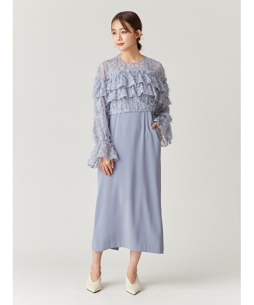 FRAY I.D(フレイアイディー)の「フェザーレースブラウスセットドレス(ドレス・レディース・アイボリー/ブラック/ブルー・0/1)」の20枚目の写真