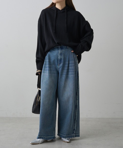 PUAL CE CIN（ピュアルセシン）の「ハンドウォッシャブルニットパーカー（ニット/セーター・レディース・ベージュ/ブラック/オフホワイト/グレー・FREE）」の22枚目の写真