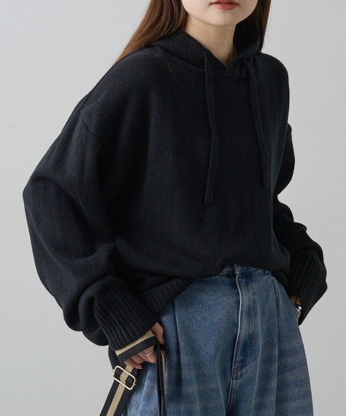 PUAL CE CIN（ピュアルセシン）の「ハンドウォッシャブルニットパーカー（ニット/セーター・レディース・ベージュ/ブラック/オフホワイト/グレー・FREE）」の20枚目の写真