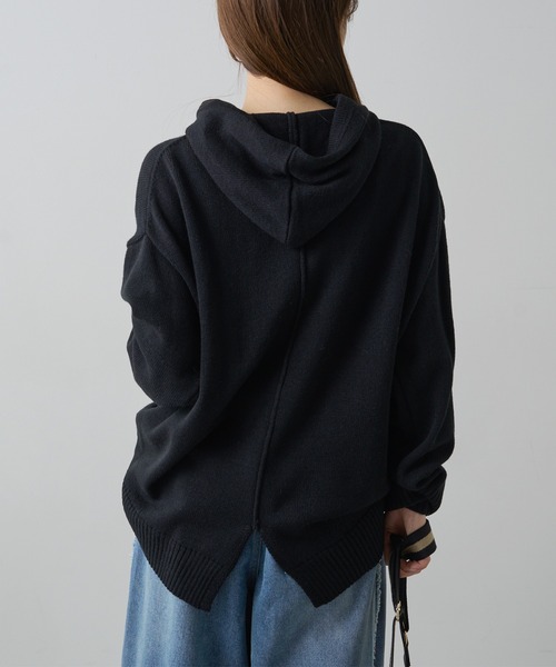 PUAL CE CIN（ピュアルセシン）の「ハンドウォッシャブルニットパーカー（ニット/セーター・レディース・ベージュ/ブラック/オフホワイト/グレー・FREE）」の21枚目の写真