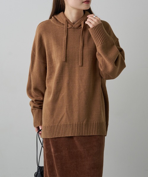 PUAL CE CIN（ピュアルセシン）の「ハンドウォッシャブルニットパーカー（ニット/セーター・レディース・ベージュ/ブラック/オフホワイト/グレー・FREE）」の14枚目の写真