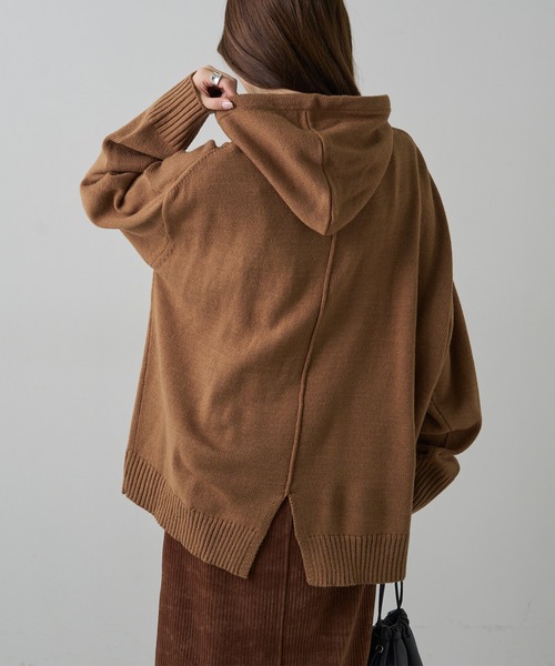 PUAL CE CIN（ピュアルセシン）の「ハンドウォッシャブルニットパーカー（ニット/セーター・レディース・ベージュ/ブラック/オフホワイト/グレー・FREE）」の16枚目の写真