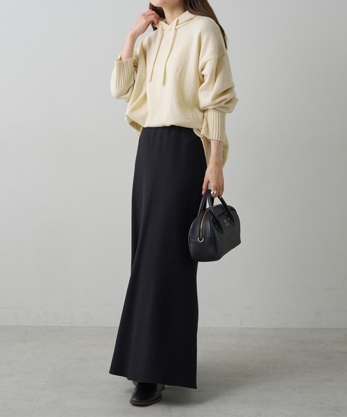 PUAL CE CIN（ピュアルセシン）の「ハンドウォッシャブルニットパーカー（ニット/セーター・レディース・ベージュ/ブラック/オフホワイト/グレー・FREE）」の8枚目の写真