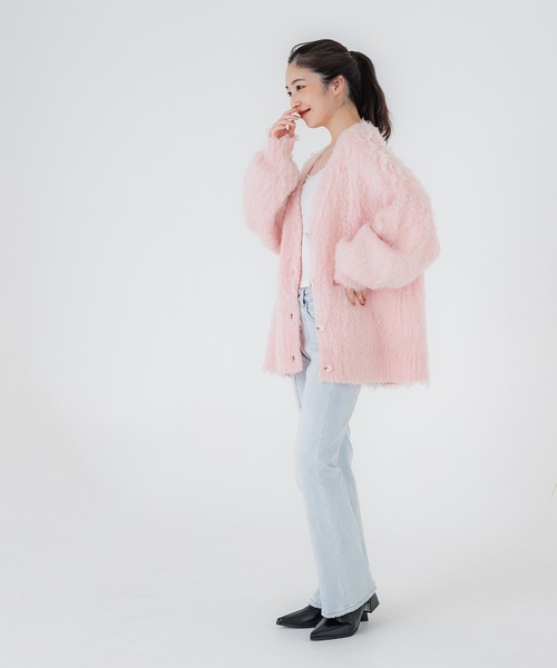 モヘヤ風ニットカーディガン（カーディガン/ボレロ）｜coca（coca