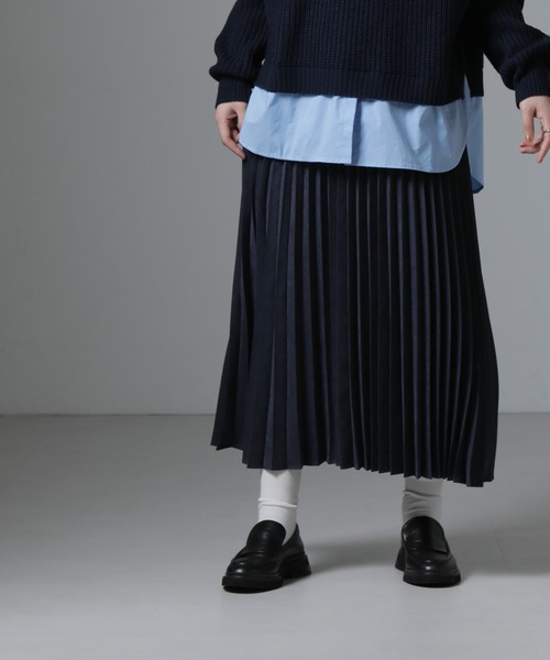 【セール】フェイクスエードプリーツスカート（スカート）｜nano･universe（ナノユニバース）