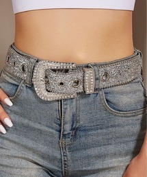 CANVAS+（キャンバスプラス）の「【CANVAS+】ラインストーンバックルラメベルト（ベルト）」