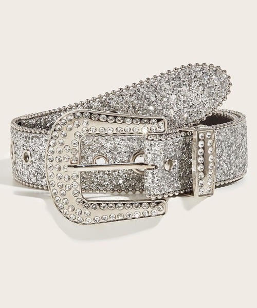 CANVAS+（キャンバスプラス）の「【CANVAS+】ラインストーンバックルラメベルト（ベルト）」 - WEAR