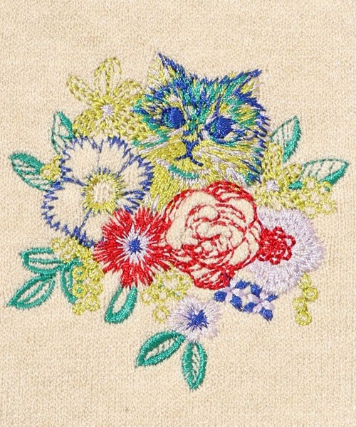 ねこのマスコット ScoLar（スカラー）の「143687：ネコ花刺繍アームカバー付
