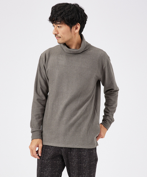 ABAHOUSE GRAY（アバハウスグレイ）の「【起毛スムース】パウダーストレッチ タートルネック カットソー（Tシャツ/カットソー・メンズ・ホワイト/チャコールグレー/ブラック/グレイッシュベージュ/モカ・48/46）」の5枚目の写真
