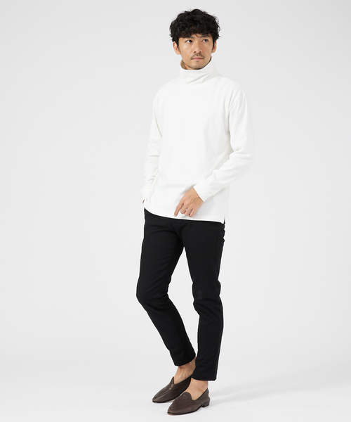 ABAHOUSE GRAY（アバハウスグレイ）の「【起毛スムース】パウダーストレッチ タートルネック カットソー（Tシャツ/カットソー・メンズ・ホワイト/チャコールグレー/ブラック/グレイッシュベージュ/モカ・48/46）」の16枚目の写真