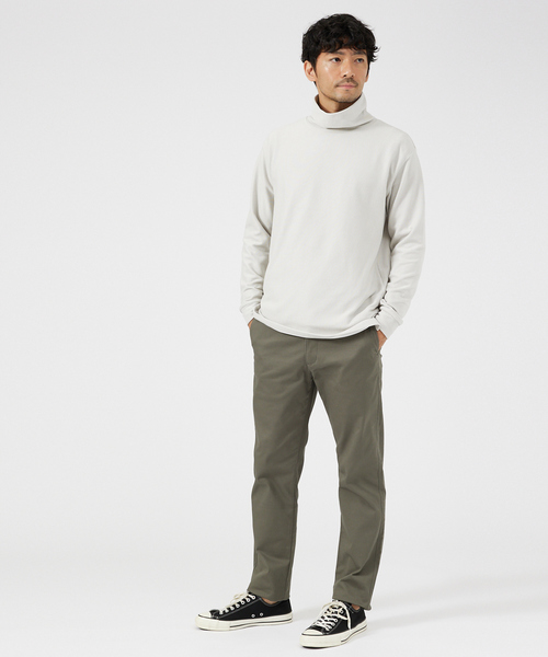 ABAHOUSE GRAY（アバハウスグレイ）の「【起毛スムース】パウダーストレッチ タートルネック カットソー（Tシャツ/カットソー・メンズ・ホワイト/チャコールグレー/ブラック/グレイッシュベージュ/モカ・48/46）」の19枚目の写真