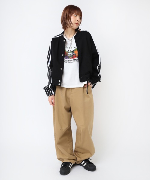 RNA（アールエヌエー）の「J2129 ウーブントラック ジャケット（ノーカラージャケット・レディース・ブラック/アイボリー・MEDIUM）」の9枚目の写真