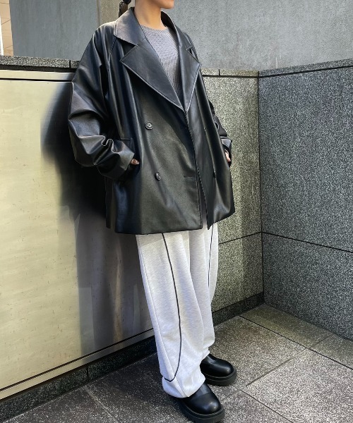 AIC.（エーアイシー）の「ドローコードパイピング裏毛ジョガーパンツ（スウェットパンツ・レディース・ライトグレー/チャコールグレー・FREE）」の20枚目の写真