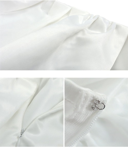 KOBE LETTUCE(コウベレタス)の「サテンペプラムボリューミーキャミソール(キャミソール・レディース・ホワイト/グレー/ブラック・M)」の11枚目の写真