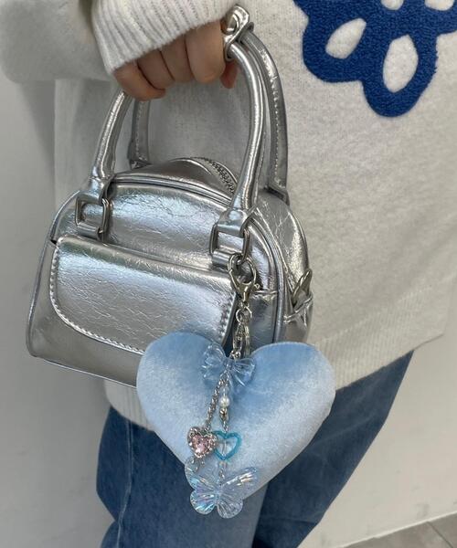 WEGO（ウィゴー）の「WEGO/ベロアハートキーホルダー（キーホルダー・レディース・ピンク/パープル/サックスブルー・FREE）」の5枚目の写真