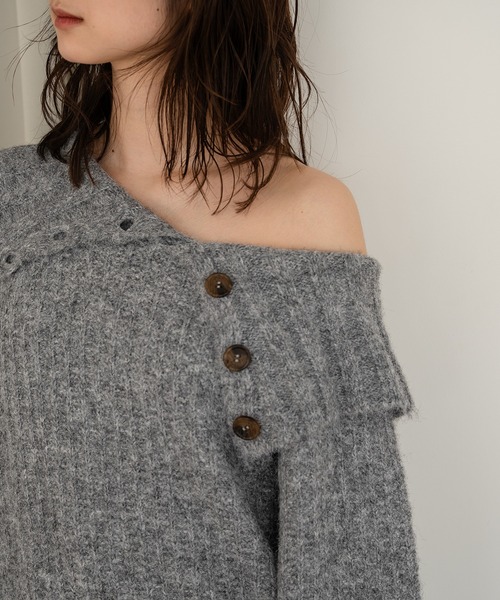 one shoulder knit / ワンショルダーニット（ニット/セーター）｜mideal（マイディール）