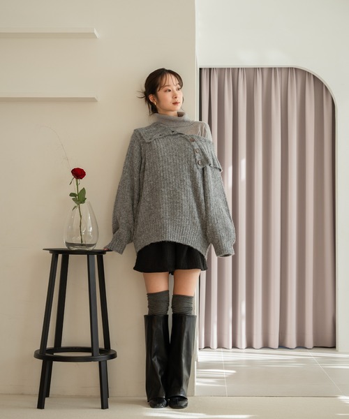 ニット セーター ONE SHOULDER セーター レディース MOUSSY | ONE SHOULDER セーター (ニット ) |SHEL'TTER WEBSTORE