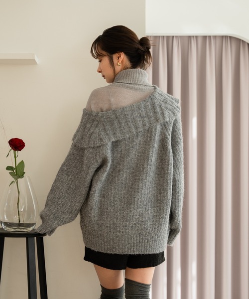 one shoulder knit / ワンショルダーニット（ニット/セーター