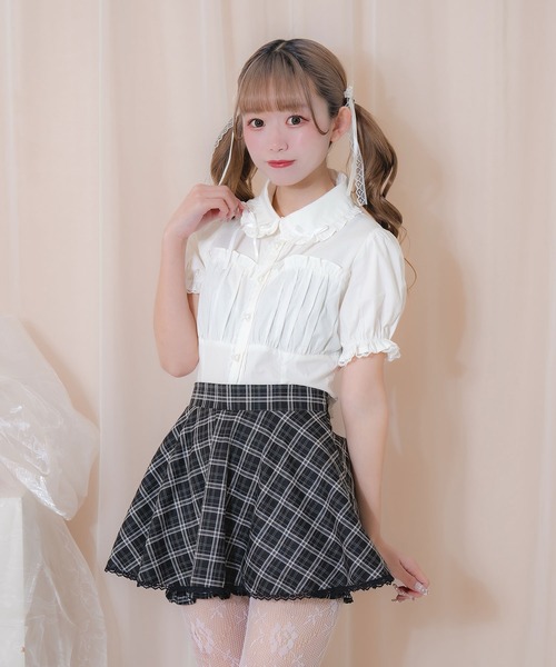 Honey Cinnamon(ハニーシナモン)の「アームカバー付きコルセット風ブラウス(シャツ/ブラウス・レディース・ホワイト/ピンク・FREE)」の11枚目の写真
