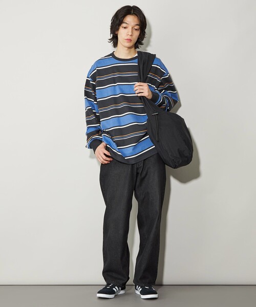 CITEN(シテン)の「<CITEN>ヘビーウエイトランダムボーダーT(Tシャツ/カットソー・メンズ・ライトブルー/ネイビー/ブラック・L/M)」の6枚目の写真