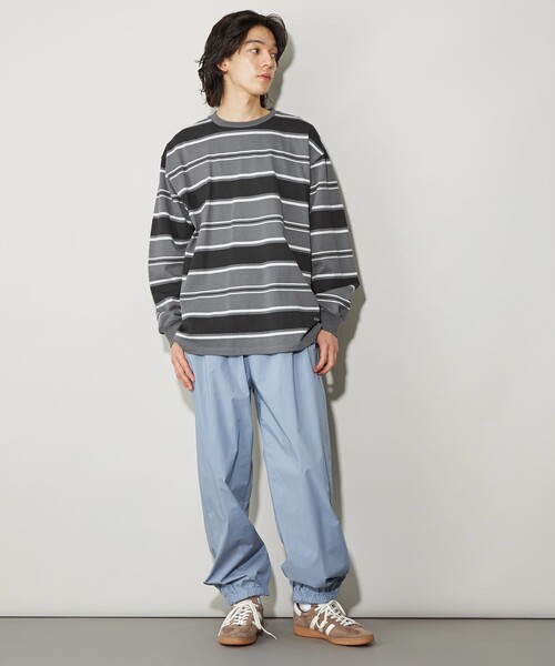 CITEN(シテン)の「<CITEN>ヘビーウエイトランダムボーダーT(Tシャツ/カットソー・メンズ・ライトブルー/ネイビー/ブラック・L/M)」の9枚目の写真