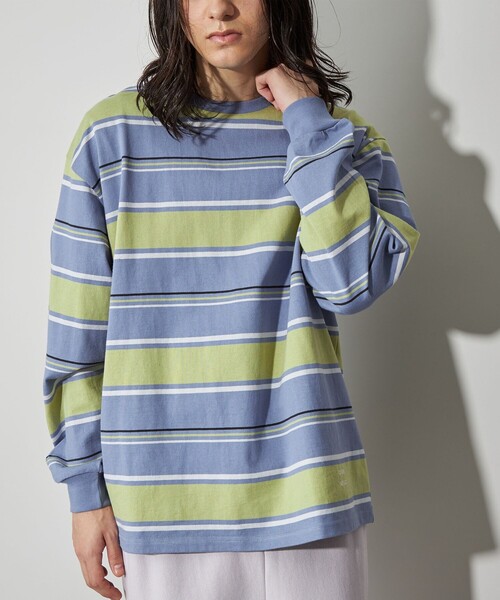 CITEN(シテン)の「<CITEN>ヘビーウエイトランダムボーダーT(Tシャツ/カットソー・メンズ・ライトブルー/ネイビー/ブラック・L/M)」の10枚目の写真