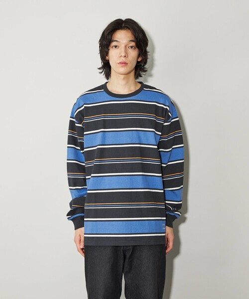 CITEN(シテン)の「<CITEN>ヘビーウエイトランダムボーダーT(Tシャツ/カットソー・メンズ・ライトブルー/ネイビー/ブラック・L/M)」の13枚目の写真