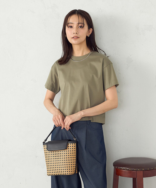 MONO　COMME CA（モノコムサ）の「2way ワンハンドル 雑材バッグ（ハンドバッグ・レディース・ブラック/ホワイト・FREE）」の2枚目の写真