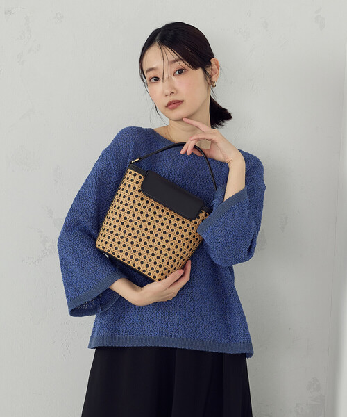 MONO　COMME CA（モノコムサ）の「2way ワンハンドル 雑材バッグ（ハンドバッグ・レディース・ブラック/ホワイト・FREE）」の16枚目の写真