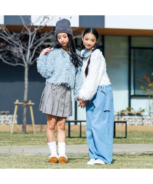 algy（アルジー）の「タックボリュームワイドデニムパンツ（デニムパンツ・キッズ・サックスブルー/グレー・XX-SMALL/X-SMALL/SMALL/MEDIUM）」の11枚目の写真