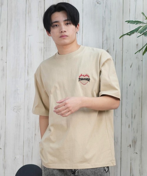 THRASHER(スラッシャー)の「【ムラサキスポーツ限定】THRASHER/スラッシャー 半袖Tシャツ/半袖Tee 刺繍 オーバーサイズ ユニセックス 252TH1ST034(Tシャツ/カットソー・メンズ・ブラック/ホワイト/ベージュ・M/XL/L)」の15枚目の写真