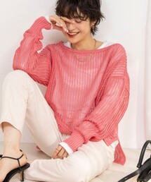 NOLLEY’S | 《手洗い可能》メッシュボートネックプルオーバーニット(ニット/セーター)