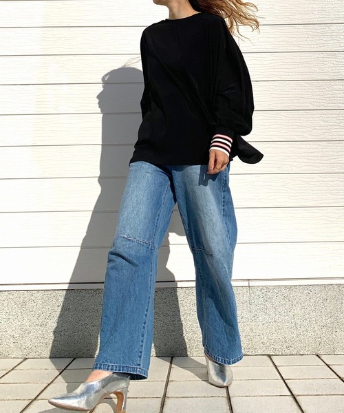 Q（キュー）の「ドルマンリブブラウス（シャツ/ブラウス・レディース・オリーブ/アイボリー/ブラック/ラベンダー・MEDIUM）」の14枚目の写真