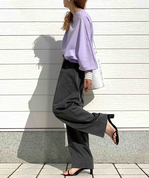 Q（キュー）の「ドルマンリブブラウス（シャツ/ブラウス・レディース・オリーブ/アイボリー/ブラック/ラベンダー・MEDIUM）」の18枚目の写真