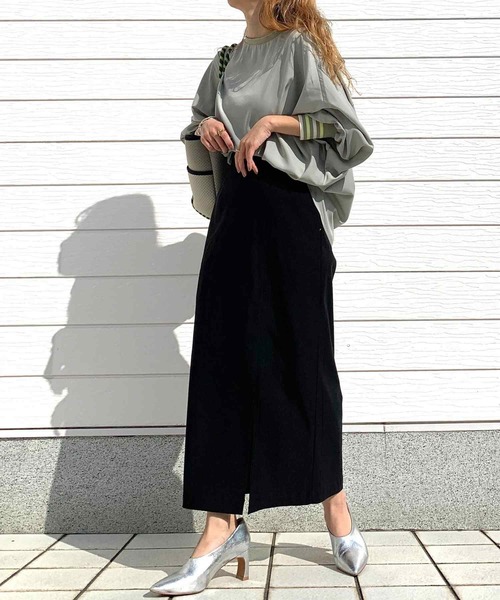 Q（キュー）の「ドルマンリブブラウス（シャツ/ブラウス・レディース・オリーブ/アイボリー/ブラック/ラベンダー・MEDIUM）」の21枚目の写真