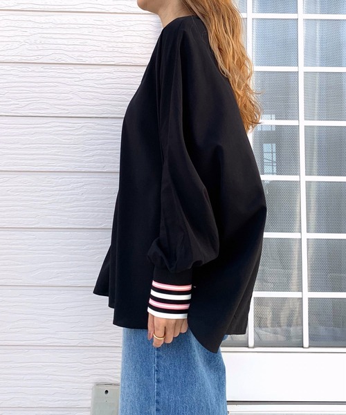 Q（キュー）の「ドルマンリブブラウス（シャツ/ブラウス・レディース・オリーブ/アイボリー/ブラック/ラベンダー・MEDIUM）」の12枚目の写真