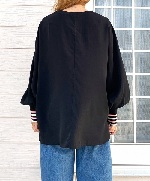 Q（キュー）の「ドルマンリブブラウス（シャツ/ブラウス・レディース・オリーブ/アイボリー/ブラック/ラベンダー・MEDIUM）」の9枚目の写真