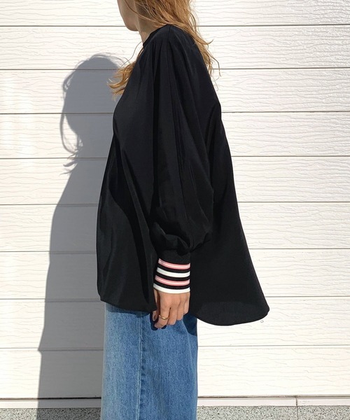 Q（キュー）の「ドルマンリブブラウス（シャツ/ブラウス・レディース・オリーブ/アイボリー/ブラック/ラベンダー・MEDIUM）」の7枚目の写真