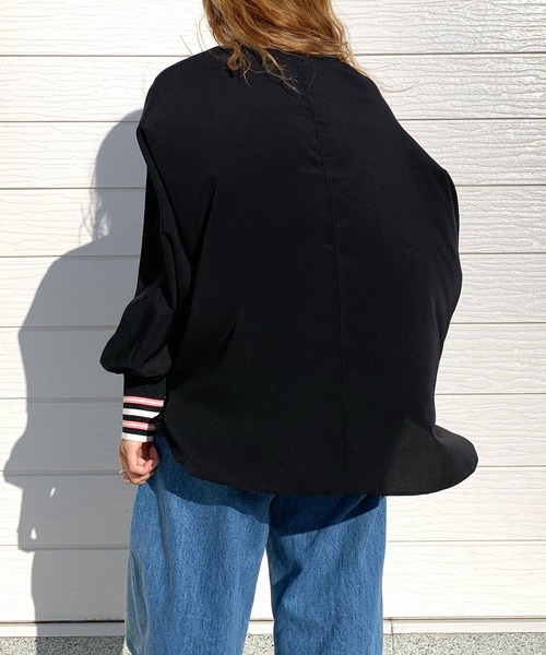 Q（キュー）の「ドルマンリブブラウス（シャツ/ブラウス・レディース・オリーブ/アイボリー/ブラック/ラベンダー・MEDIUM）」の8枚目の写真