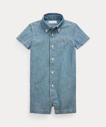 POLO RALPH LAUREN CHILDRENSWEAR | インディゴ コットン シャンブレー ショートオール(ロンパース)